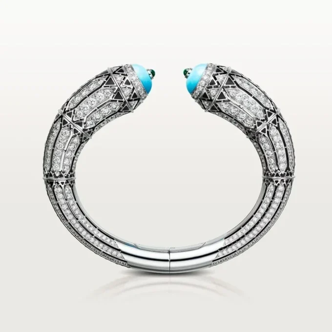 Bracciale Geometrie & Contrastes, turchese, pavé