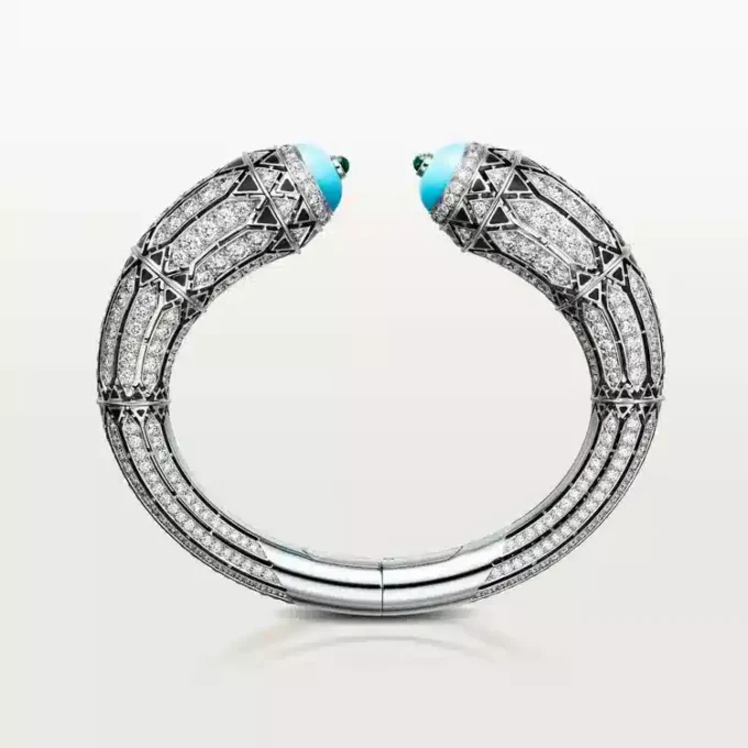 Bracciale Geometrie & Contrastes, turchese, pavé