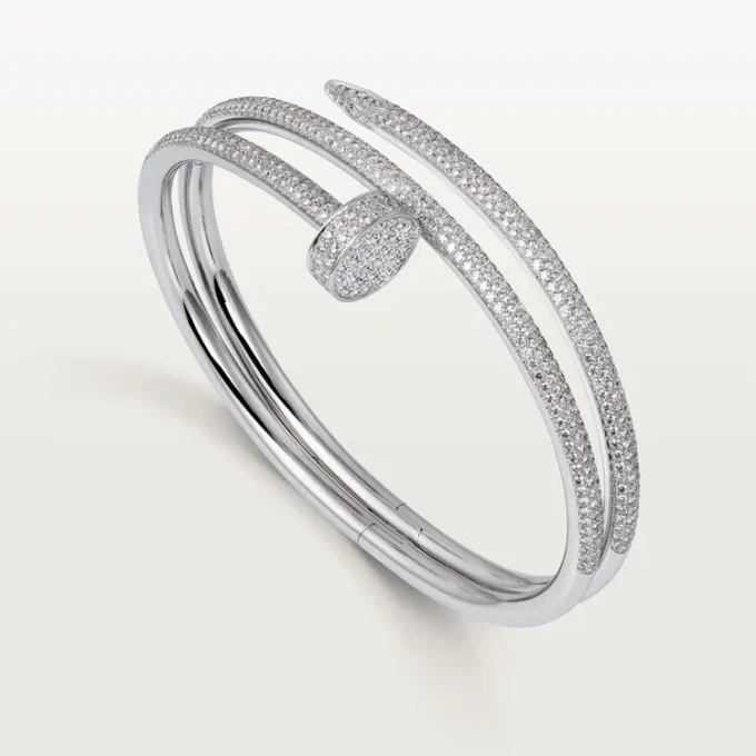 Bracciale Juste Un Clou, doppio, semi-pavé