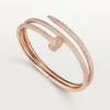 Bracciale Juste Un Clou, doppio, semi-pavé