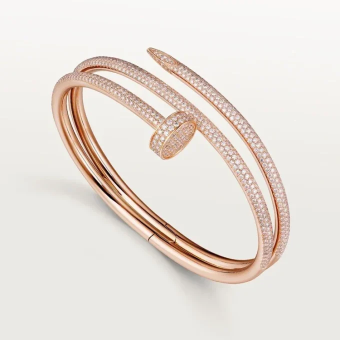 Bracciale Juste Un Clou, doppio, semi-pavé