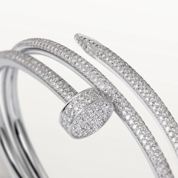 Bracciale Juste Un Clou, doppio, semi-pavé