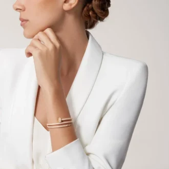 Bracciale Juste Un Clou, doppio, semi-pavé