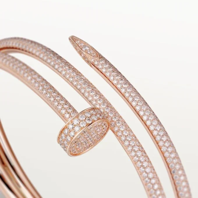 Bracciale Juste Un Clou, doppio, semi-pavé