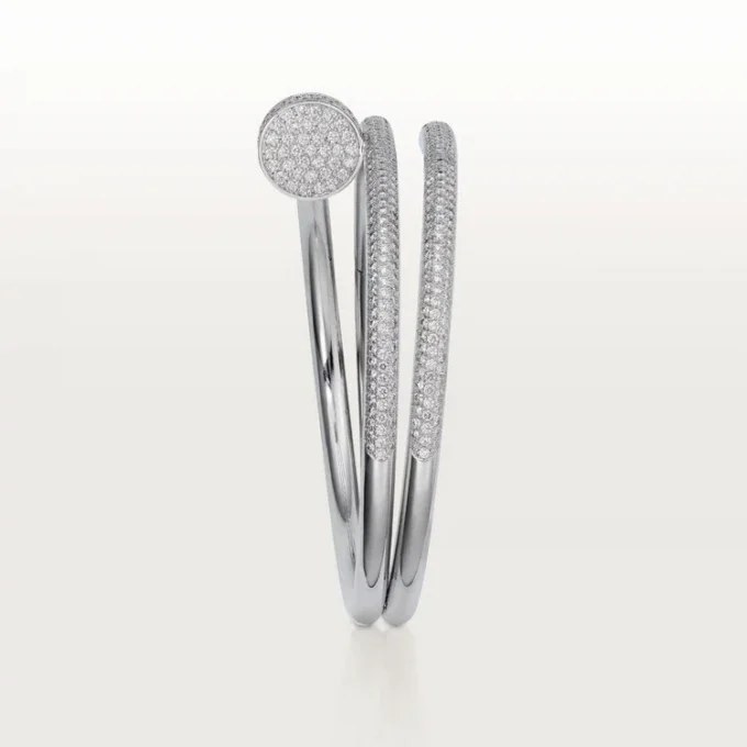 Bracciale Juste Un Clou, doppio, semi-pavé