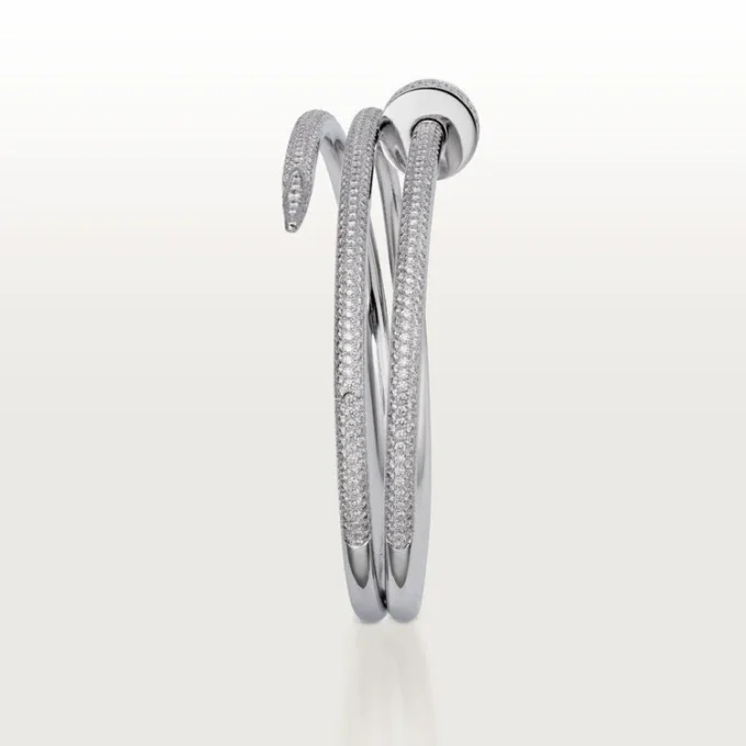 Bracciale Juste Un Clou, doppio, semi-pavé