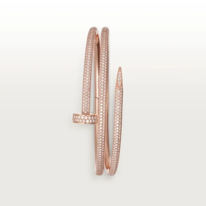 Bracciale Juste Un Clou, doppio, semi-pavé