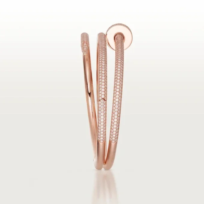 Bracciale Juste Un Clou, doppio, semi-pavé