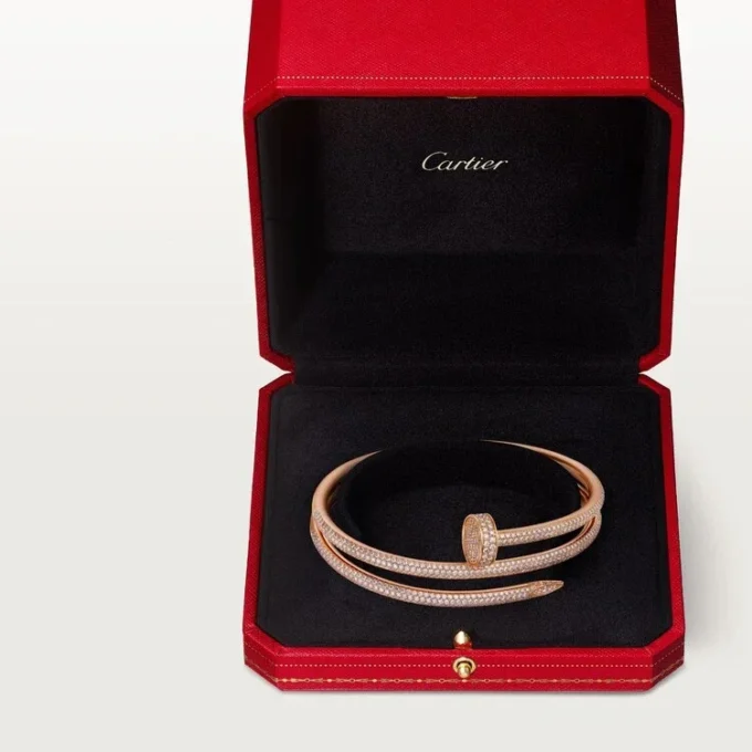 Bracciale Juste Un Clou, doppio, semi-pavé