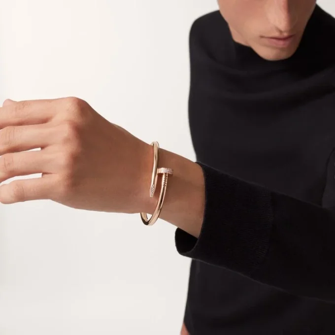 Bracciale Juste Un Clou, modello grande, diamanti