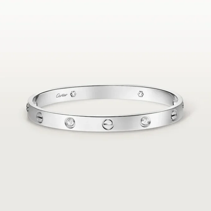 Bracciale Love, modello classico, 4 diamanti