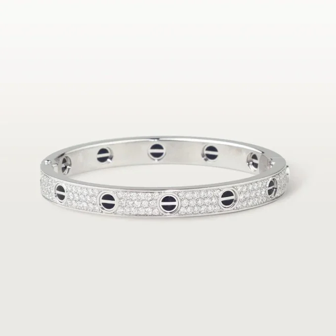 Bracciale Love, modello classico, pavé, ceramica
