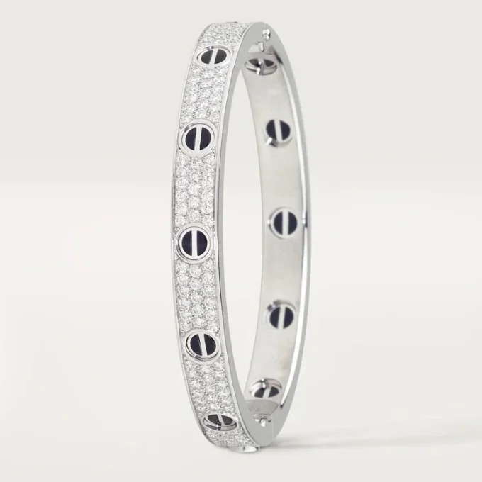 Bracciale Love, modello classico, pavé, ceramica