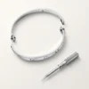 Bracciale Love, modello classico, satinato, 4 diamanti