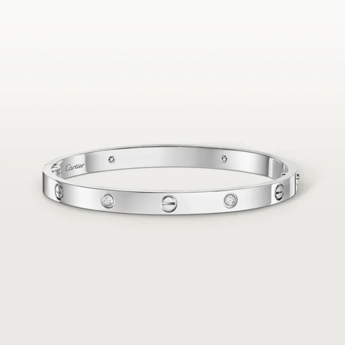 Bracciale Love, modello medio, 4 diamanti