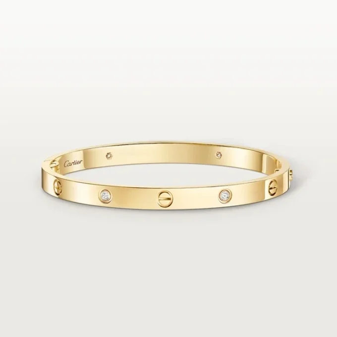 Bracciale Love, modello medio, 4 diamanti