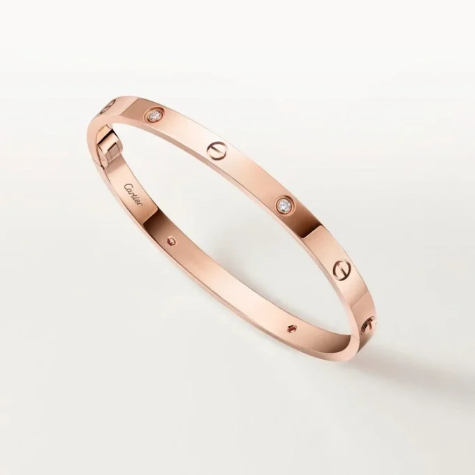 Bracciale Love, modello medio, 4 diamanti