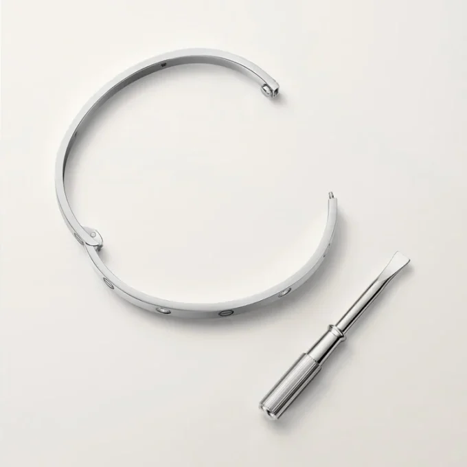Bracciale Love, modello medio, 4 diamanti
