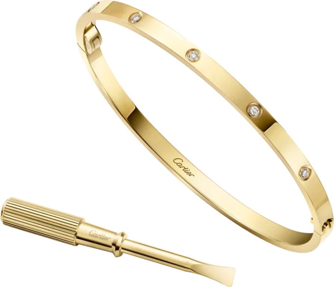 Bracciale Love, modello piccolo, 10 diamanti