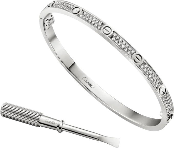 Bracciale Love, modello piccolo, pavé