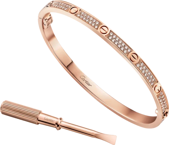 Bracciale Love, modello piccolo, pavé