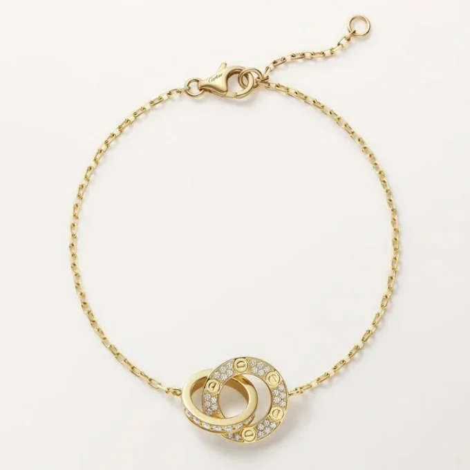 Bracciale Love, su catena, pavé