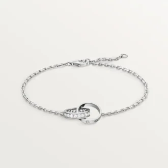 Bracciale Love, su catena, semi-pavé
