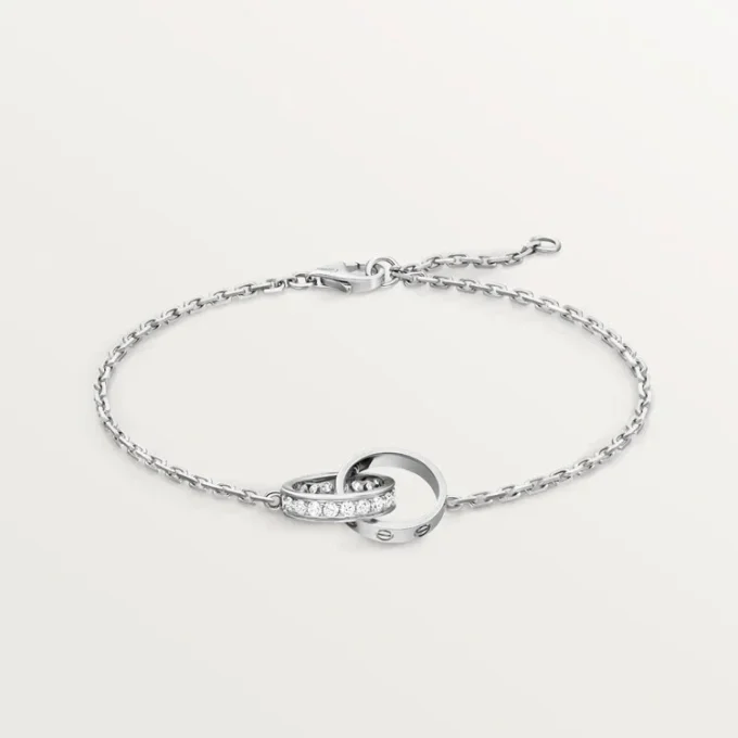 Bracciale Love, su catena, semi-pavé