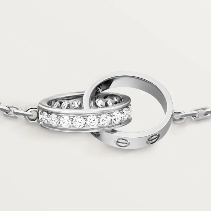 Bracciale Love, su catena, semi-pavé