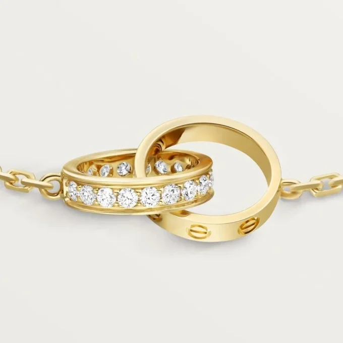 Bracciale Love, su catena, semi-pavé