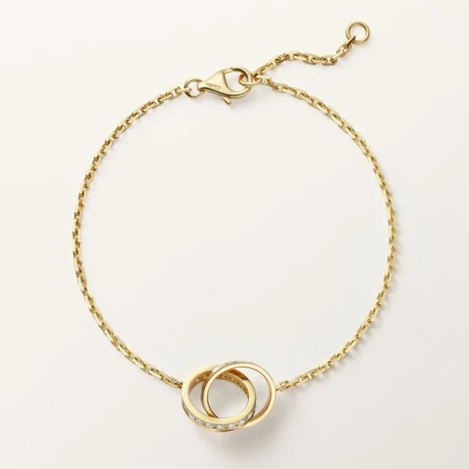 Bracciale Love, su catena, semi-pavé