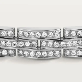 Bracciale Maillon Panthere, a tripla fila, con pavé