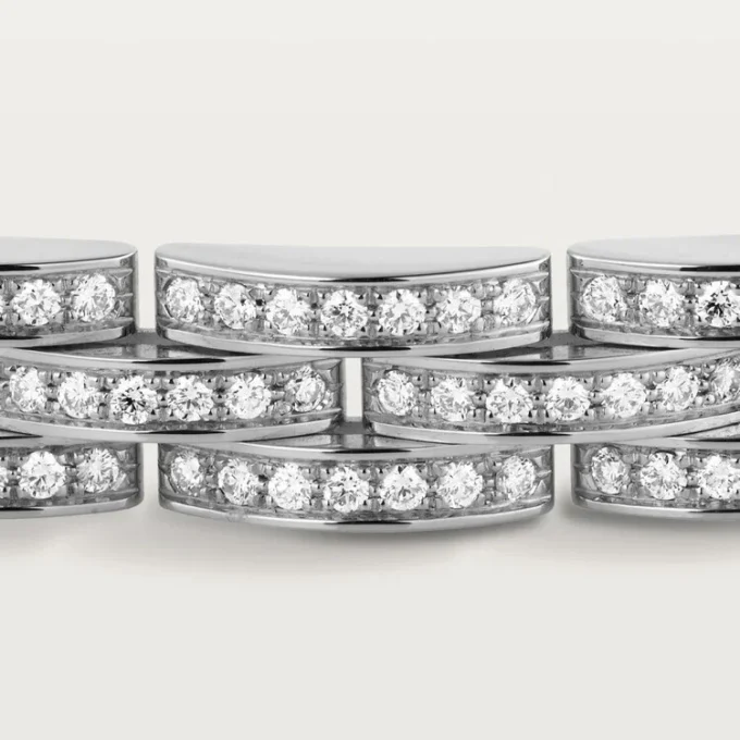 Bracciale Maillon Panthere, a tripla fila, con pavé