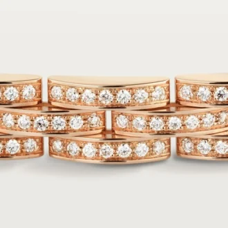 Bracciale Maillon Panthere, a tripla fila, con pavé