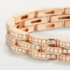 Bracciale Maillon Panthere, a tripla fila, con pavé