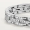 Bracciale Maillon Panthere, a tripla fila, con pavé