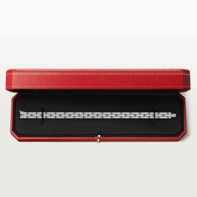 Bracciale Maillon Panthere, a tripla fila, con pavé