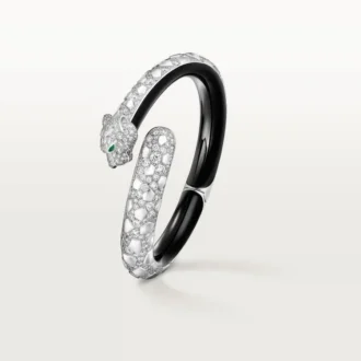 Bracciale Panthere De Cartier, laccato nero, pavé