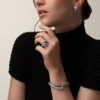 Bracciale Panthere De Cartier, laccato nero, pavé