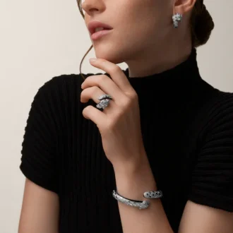 Bracciale Panthere De Cartier, laccato nero, pavé