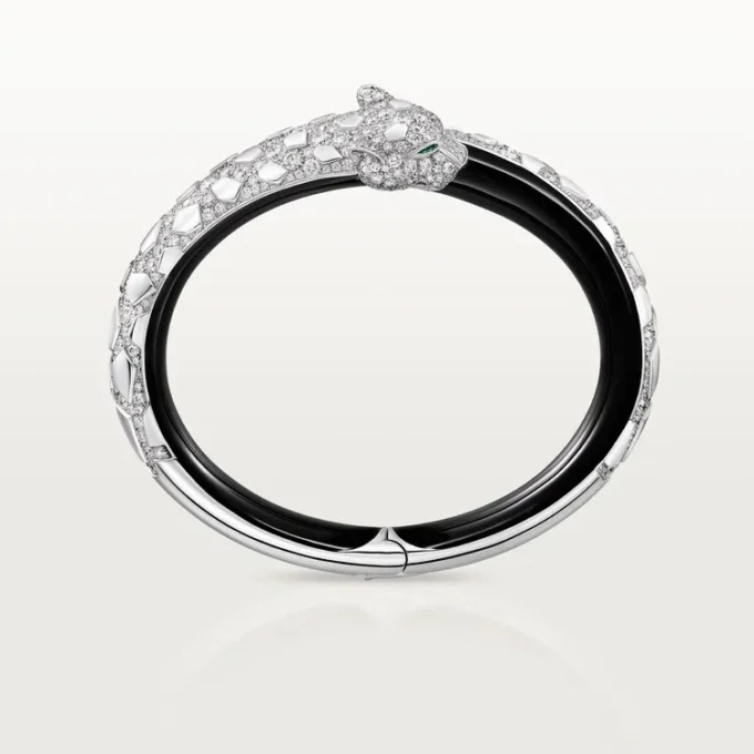 Bracciale Panthere De Cartier, laccato nero, pavé