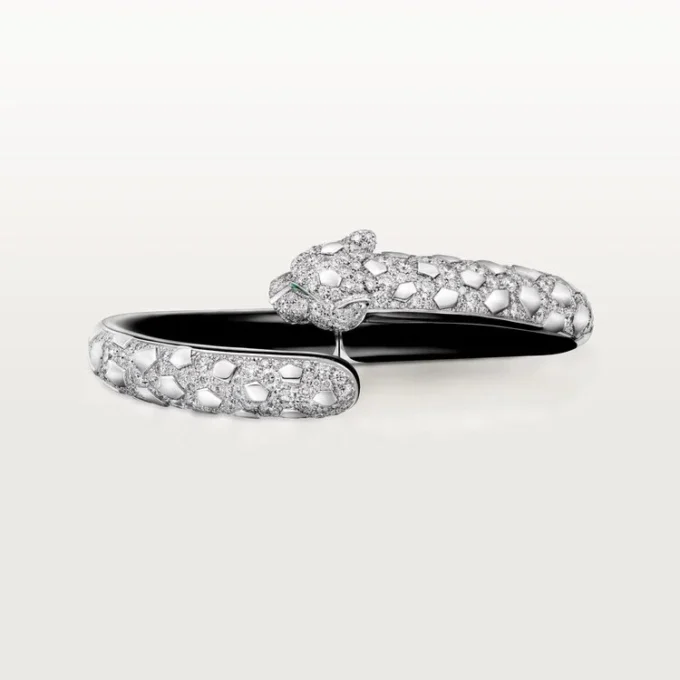 Bracciale Panthere De Cartier, laccato nero, pavé