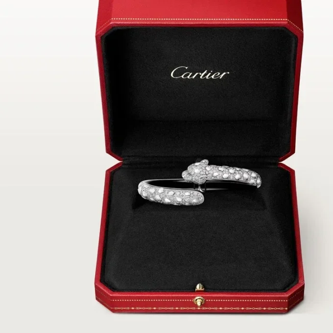 Bracciale Panthere De Cartier, laccato nero, pavé