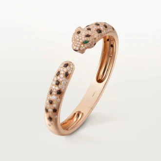 Bracciale Panthere De Cartier, modello medio, semi-pavé