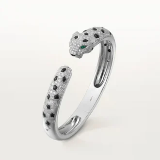 Bracciale Panthere De Cartier, modello medio, semi-pavé