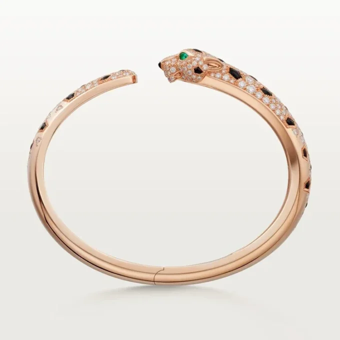 Bracciale Panthere De Cartier, modello medio, semi-pavé
