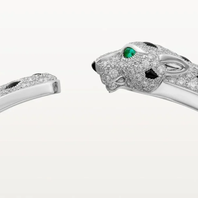 Bracciale Panthere De Cartier, modello medio, semi-pavé