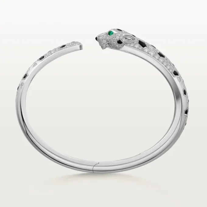 Bracciale Panthere De Cartier, modello medio, semi-pavé