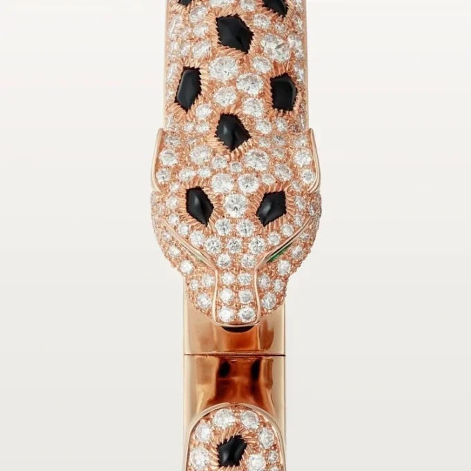 Bracciale Panthere De Cartier, modello medio, semi-pavé