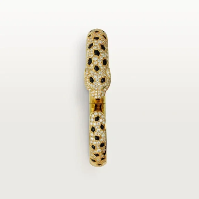 Bracciale Panthere De Cartier, modello medio, semi-pavé